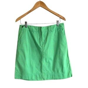 Vintage Lilly Pulitze Skirt White Tag Green Preppy 100% Cotton Size 6